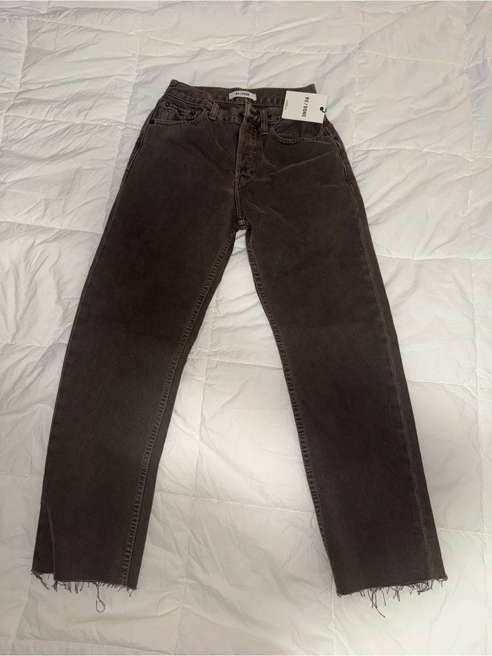 Re/Done Women’s Washed Black Straight Jeans